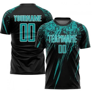 ชุดฟุตบอลแบบซับลิเมชั่นสั่งทำขายส่งสำหรับผู้ชายและผู้หญิง เสื้อและกางเกงขาสั้นฟุตบอลแบบเรียบ - Product Image 2