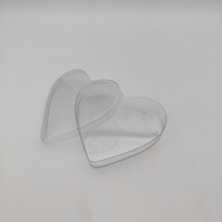 Boîte en plastique transparente épaissie en forme de cœur pour bonbons, boîte à cadeaux anti-pression et anti-poussière, boîte de présentation pour petits articles, surprise d'anniversaire