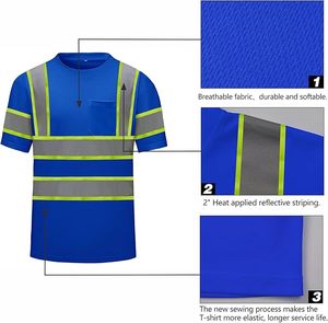 เสื้อเชิ้ตทำงานแขนยาวสะท้อนแสงสองสีขายดี มองเห็นได้ชัดเจน ผลิตจากโพลีเอสเตอร์ 100% เสื้อเซฟตี้แบบสะท้อนแสง - Product Image 6