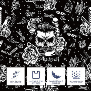 ผ้าคลุมตัดผมโพลีเอสเตอร์พอนจีกันน้ำสำหรับร้านทำผม พร้อมตะขอซิลิโคน รับผลิตตามสั่งพร้อมโลโก้ขายส่ง - Product Image 5