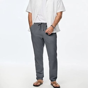 Pantalon homme Smart Casual, coutures soignées et coupe décontractée, conçu pour les réunions d'affaires et un confort tout au long de la journée. - Product Image 1