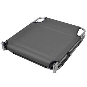 Tumbona estándar con reposabrazos ajustables en tela Oxford 600D gris - Product Image 4