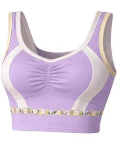 Manufacturer Women Lavender Two Piece Skirt <b>Set</b> Floral Trim Sleeveless Crop Top High Waist Mini Skirt Soft Stretch Outfit - Product Image 2