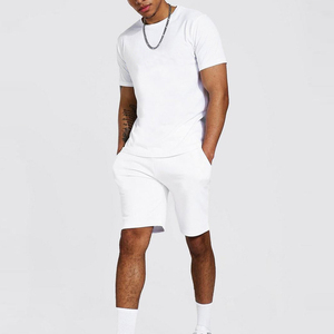 Conjuntos de Dos Piezas de Ropa para Hombre, Camisetas y Pantalones Cortos, Ropa Deportiva Informal, Lisa, Talla Grande, Estilo Urbano, Conjunto Doble para Hombre - Product Image 1
