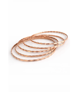 Hammered Pure <b>Copper</b> Bangle Set Boho Stackable <b>Bracelets</b> Handmade Artisan Jewelry for Everyday Wear Casual Style - Product Image 1