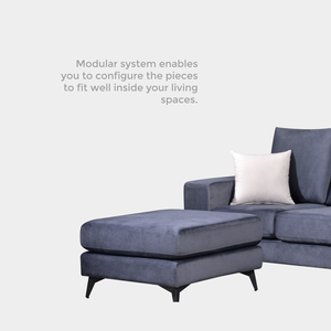 Juego de Sofá Seccional Rectangular Minimalista Goodnite, Estructura de Madera con Tela Ecológica y Cómoda, Cojín de Espuma de Alta Densidad - Product Image 2