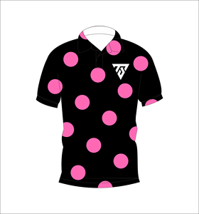 Polo pour homme noir et rose à grands pois, personnalisable par sublimation, manches courtes, décontracté, respirant, léger, pour le golf - Product Image 4