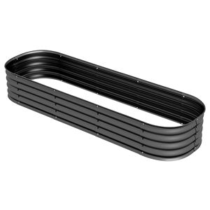Fioriera Rialzata Quadrata in Metallo Zincato Grigio Scuro da 1,9 m, Design Classico, per Giardino Domestico Esterno e Uso Alberghiero - Product Image 1