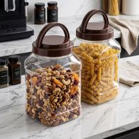 Bouteille en plastique PET carrée de 1380 ml, transparente, à large ouverture, avec couvercle à vis, pour le stockage de biscuits, de chocolat et d'aliments, fabricant vietnamien
