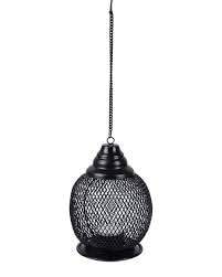 Faroles Colgantes de Metal Rojos y Negros para Velas de Té |   Portavelas Decorativos de Malla con Cadena para Balcón, Jardín, Hogar y Fiestas - Product Image 3