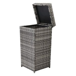 Gary Gradient Rattan Trash Can with Top Cover and Iron Frame Elegant Waste Bins - Product Image 3