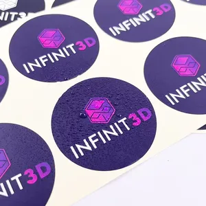 Étiquettes rondes autocollantes en vinyle holographique résistantes à l'huile et à l'eau avec logo personnalisé pour les entreprises - Product Image 6