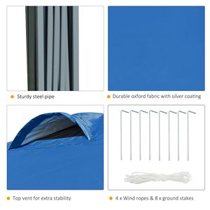 Blue 10 X 10 Pop up Event Tent with Easy Move <b>Roller</b> <b>Bag</b> 3-Level Adjustable Height Top Vent Window Design - Product Image 6