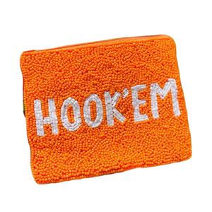 Trendy HOOK'EM Mini Zipper Bag Handmade Beaded Embroidery Statement Fancy Stylish Elegant Top Hiba Enterprises Latest <b>Needlework</b> - Product Image 1