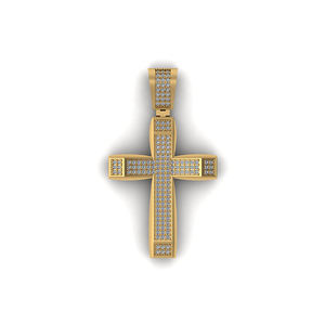 10K <b>Solid</b> <b>Gold</b> Dainty Jesus Holy Cross Necklace Custom Lab Grown Diamond <b>Pendant</b> Eye-Catching Minimalist Religious Hip Hop Fine - Product Image 1