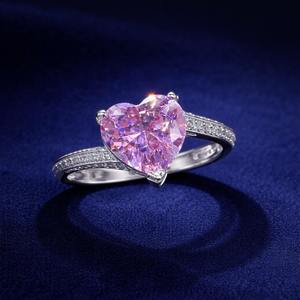Anillo de compromiso de lujo con diamantes para mujer, plata 925, solitario, para boda, cóctel, regalo de San Valentín para ella - Product Image 3