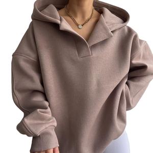 2025 vente en gros de haute qualité logo personnalisé coton lourd surdimensionné sweats à capuche pour femmes - Product Image 1