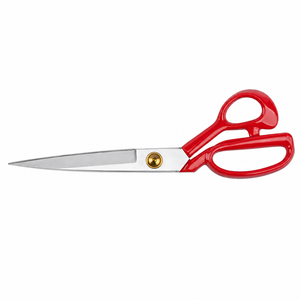 Red Tailor Scissors Stainless Steel Smooth <b>Edge</b> DIY Grade <b>Plastic</b> Handle Sewing Shears Non Foldable Cutting Tool Fabric - Product Image 4