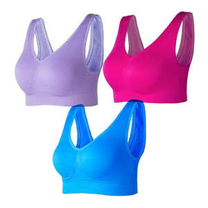 OEM Custom Manufacturers Soft Square Neckline <b>Low</b> <b>Back</b> Ruffled Shoulder Straps Sports <b>Bra</b> - Product Image 5