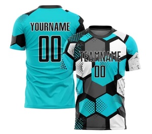 Maillot de football unisexe en gros, dernier design, anti-plis, manches courtes, personnalisable avec nom et logo d'équipe, 100 % polyester, haute qualité - Product Image 6