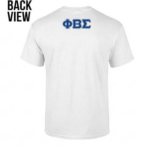 T-shirts de fraternité à manches courtes pour hommes, 100% coton, broderie à trois lettres Phi Beta Sigma, couleur blanche, nouvel arrivage - Product Image 2