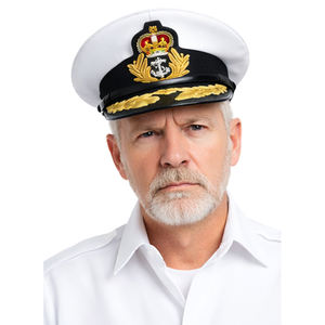 Casquette noire de cérémonie pour officiers, fabriquée en usine, avec logo brodé, accessoires d'uniforme de haute qualité - Product Image 4