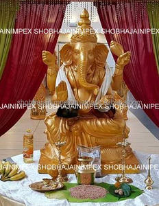 Estatuas Tradicionales de Ganesha con Asientos de Fibra para Decoración de Bodas Indias - Product Image 4