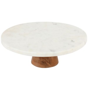 Bulk Stock Supplier Widely Selling Eye Catching Design Wedding Decoration Dining Table Wooden and <b>Marble</b> <b>Cake</b> Pedestal <b>Stand</b> - Product Image 1
