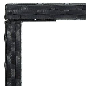 Tavolo da Bar in Rattan PE Nero con Struttura in Acciaio Verniciato a Polvere e Vetro Temperato per Uso Esterno - Product Image 4
