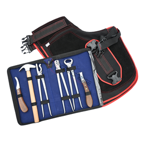 Kit complet d'outils de ferrage pour chevaux avec tablier en cuir, marteau, cisaille à sabots, pince à clous, tire-clous, couteau à sabots et couteau à ferrures - Product Image 6