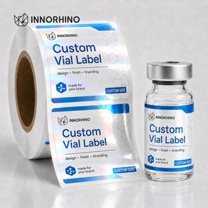 Étiquette personnalisée autocollante imperméable holographique irisée nacrée métallique pour flacon de peptide de 3 à 10 ml et stylo, impression OEM/ODM - Product Image 3