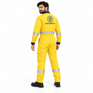 Overoles de Trabajo Personalizados con Múltiples Bolsillos, Transpirables, Antiarrugas, de Algodón, Unisex, de Manga Larga, Uniformes de Seguridad - Product Image 3