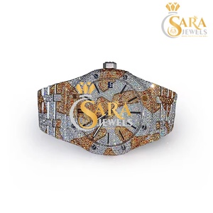 Best Quality Fully Iced out Moissanite Diamond Studded round Stylish <b>Automatic</b> Luxury Square Case Hip Hop <b>Watch</b> - Product Image 1
