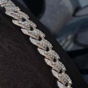 Collier chaîne unisexe en argent 925 plaqué rhodium avec moissanite cubique, style hip-hop, chaîne à maillons, cadeau de fête, bijoux à porter au quotidien - Product Image 4