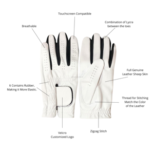 Gant de golf en cuir véritable de qualité supérieure pour hommes avec poignées respirantes et logo personnalisé pour les sports d'extérieur Use-SCS003 - Product Image 1