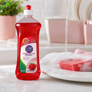 Liquide vaisselle pour la cuisine |   Détergent à la fraise pour la vaisselle, dégraissant haute mousse pour assiettes, ustensiles et batterie de cuisine, 250 ml, en vrac - Product Image 4