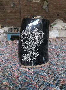 Mug à boire en corne de buffle sculpté à la main avec logo personnalisé, artisanat antique rencontre le style moderne, étanche, chaque corne est unique - Product Image 5