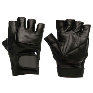 Breathable Best Quality Black PU Leather Half Finger Boxing Gloves <b>Velcro</b> Wrist Training Mitts for Gym Martial Arts Fitness OEM - Product Image 1