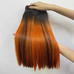 Wholesale Super Double Drawn Top Quality Piano Color Weft Hair Silk Straight Full Cuticle Hair Extensions For Hair Gift