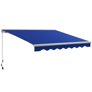Tenda da giardino motorizzata 13x10 blu da esterno resistente e facile da usare con illuminazione a LED e telecomando per Comfort e stile - Product Image 1