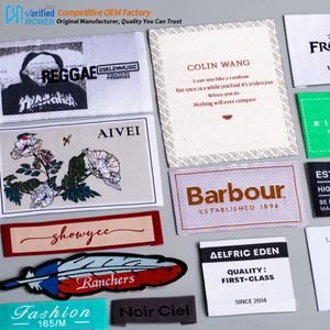 Étiquette de vêtement personnalisable lavable à <span class=keywords><strong>prix</strong></span> d'usine, logo tissé de haute qualité, vente chaude - Product Image 1