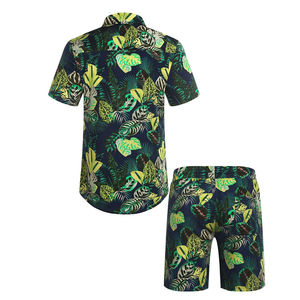 Ensemble de maillots de bain pour hommes, vêtements d'été, chemises et shorts, ensembles courts deux pièces pour hommes, OEM, mode estivale, ensemble chemise et short imprimé pour hommes - Product Image 3