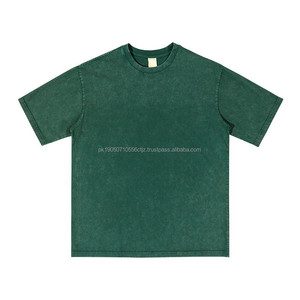 Respirant High Street Noir Vert multi toutes les Couleurs Hip Hop Vintage Lavé Logo Personnalisé Surdimensionné Lavage À L'acide T-Shirt Hommes - Product Image 5