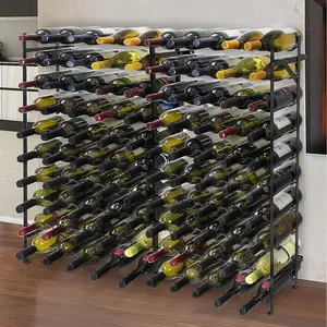 Metal <b>Wine</b> Rack Wall Mount Farmhouse Style Waterproof Bottle Holder Durable Rectangle Design 5L Capacity for Home Bar Storage - Product Image 4