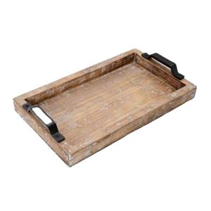 Plateau de service en bois avec poignées, résistant au lave-vaisselle, décoratif, antique, fait main, facile à nettoyer, plateaux personnalisés, prix d'usine - Product Image 1