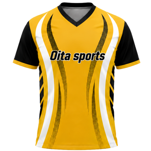 Maillot de volley-ball sublimé jaune et noir à manches courtes – Tenue de sport d'équipe haute performance pour le jeu - Product Image 1