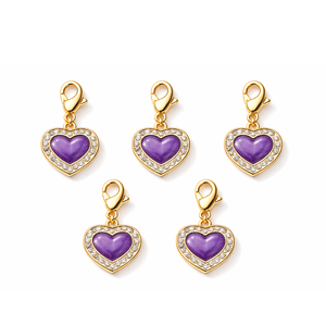 Regalos de joyería para niñas, colgantes de metal personalizados con forma de corazón plateado. - Product Image 2