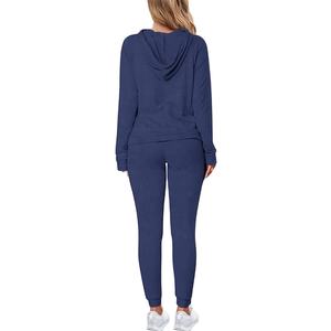 2024 femmes coupe ajustée survêtement hiver polaire sport deux pièces pantalon ensemble Jogging costumes en gros - Product Image 3