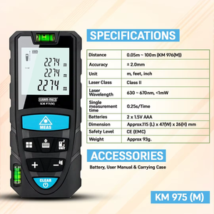 Télémètres laser industriels de haute précision KM 975(M) & KM 976(M) pour usage industriel, portée 50M 100M, légers - Product Image 5