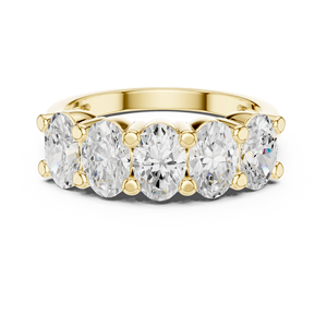 Anillo de Compromiso Glamuroso Lady Jewels Chapado en Oro de 14K para Mujer con Diamantes de Corte Ovalado y Diseño Étnico Brillante - Product Image 5